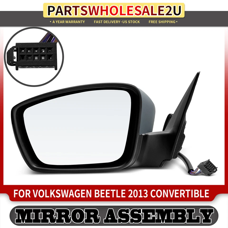 Lado izquierdo del conductor con espejo retrovisor térmico eléctrico para Volkswagen Beetle 2012 2013-2018 Foto 1 de 4