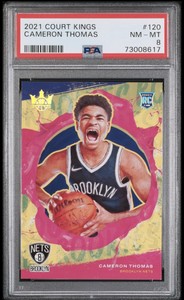 2021 Panini Court Kings -Cameron Thomas -Nets- Rookie Card #120 PSA 8!!