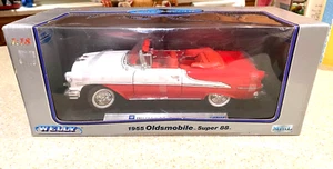 1955 OLDSMOBILE SUPER 88 CONVERTIBLE DIE CAST 1:18 1/18 RED NEW OLD STOCK - Picture 1 of 6