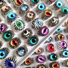 Bulk Lots 50pcs Wholesale Mix Eye Ring Men Women Punk Evil Eye Rings Man Gift