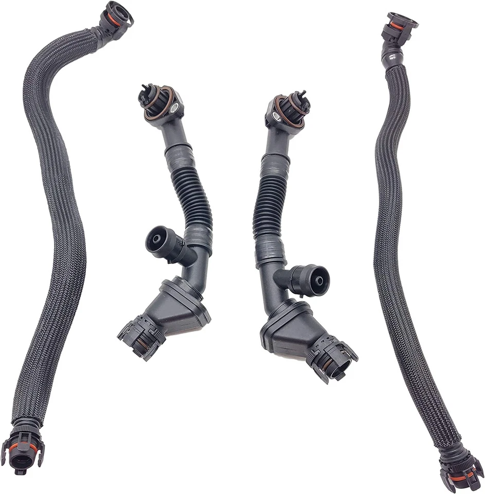 Tubo de ventilación del cárter izquierdo y derecho 4 piezas para BMW 550i 650i 750i 750Li Alpina B7 Foto 1 de 4