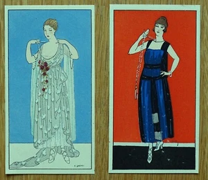 ANTIKE MODEDRUCKE Bier / Paar wert Vintage Jugendstil Original Pochoir 1917 - Bild 1 von 1