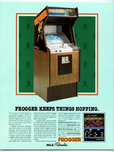 Frogger Arcade Game FLYER Originale 1981 Retro Videogioco Opera Gremlin Frogs - Foto 1 di 2