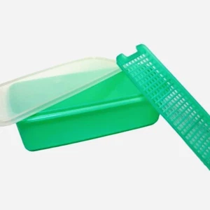 Vintage Tupperware #782 Complete Jadeite Green Celery Vegetable Keeper 3 Pc Set - Picture 1 of 12