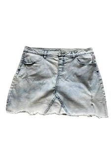 Minigonna jeans denim ragazza Justice taglia 20 più tasche stone wash sfilacciate - B - Foto 1 di 10