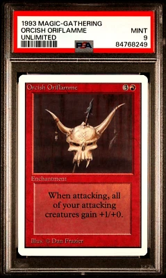 1993 MTG Magic The Gathering Unlimited Orcish Oriflamme PSA 9 *Only 9 Higher* - Image 1 of 4