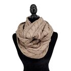New York & Company Cable-knit Infinity Scarf Beige Gold Chunky