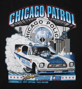 PAT FOSTER Chicago Patrol Mustang II Funny Car T-shirt Black 2XL NHRA Racing - Picture 1 of 2