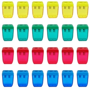 24Pcs Pencil Sharpener Manual, Small Dual Hole Pencil Sharpeners Bulk for Sch... - Picture 1 of 7