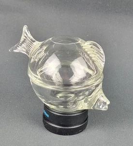 Vintage Anchor Glass Round Ball Shape Glass Fish Lidded Candy Trinket Bowl - Picture 1 of 17