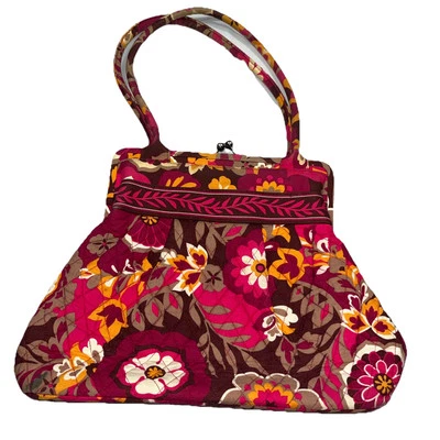 Bolso de Hombro Vera Bradley Alice Carnaby Rosa Tostado Naranja Floral Acolchado MED Foto 1 de 4