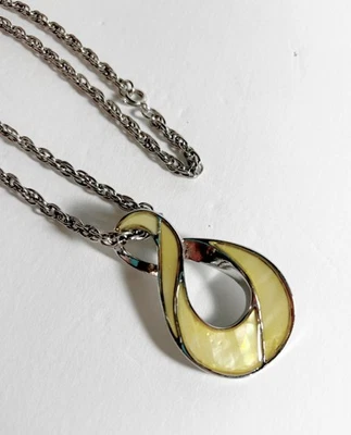 Lia Sophia Mother of Pearl Swan Lake Pendant, Retired, NEW - Image 1 of 4