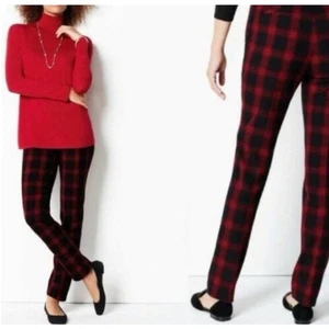 J Jill Premium Bi-Stretch rot & schwarz karierte Damenhose 6 - Bild 1 von 10
