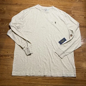 NEU Polo Ralph Lauren Hemd Herren XL Grau Langarm Classic Fit Rundhals Baumwolle - Bild 1 von 8