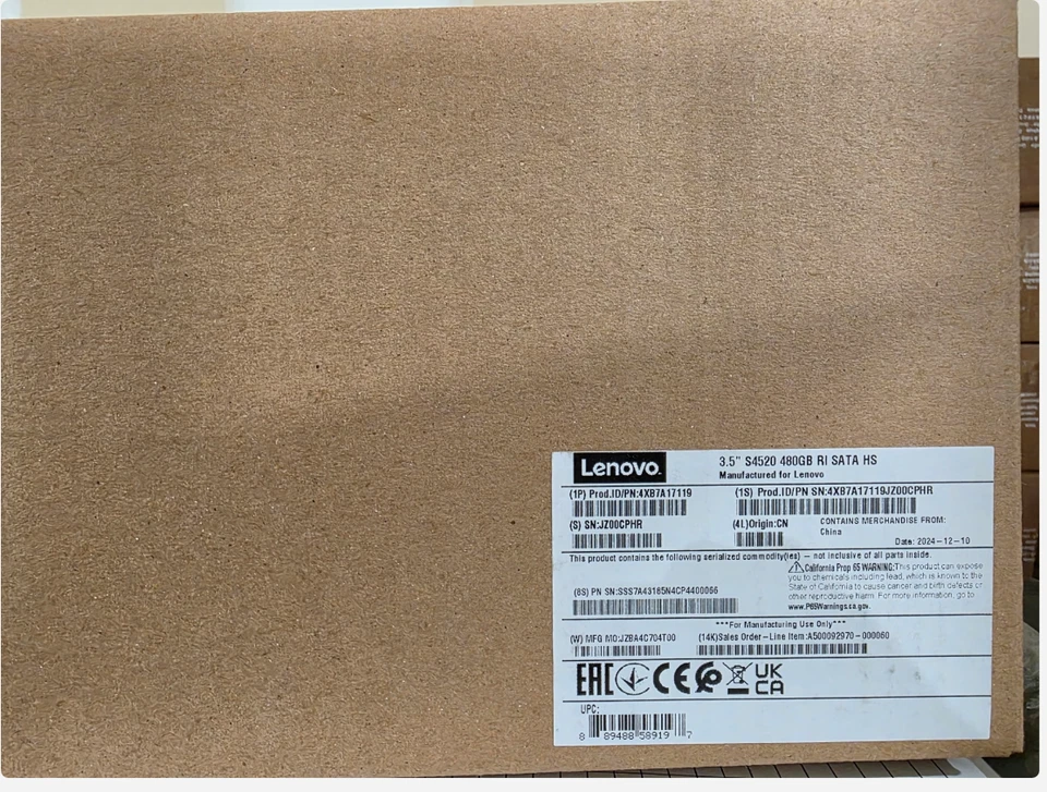 Lenovo 480GB 02JG576 4XB7A17119 ThinkSystem 3.5" SATA 6Gb HS SSD NEW - Image 1 of 1
