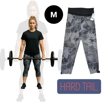 Hard Tail Capri Leggings Women's Medium Gray Pull-On Yoga High Rise Tie Dye NWT - Image 1 of 4