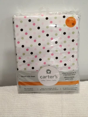 Nueva sábana para cuna de bebé CARTER'S 100 % algodón patrón de lunares Foto 1 de 4