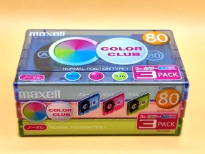 MAXELL COLOR CLUB 80 3PACK  Blank Audio Cassette Tape (Sealed) NEW - Picture 1 of 5