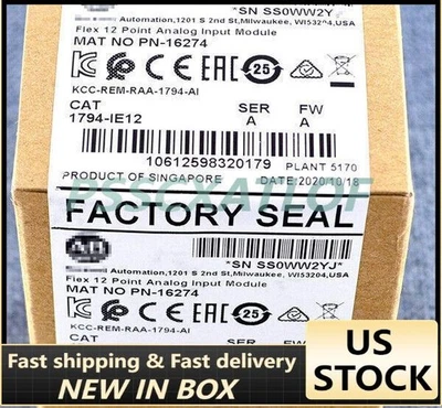New Factory Sealed AB 1794-IE12 SER A Flex 12 Point Analog Input Module 1794IE12 - Image 1 of 2