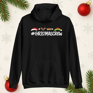 Christmas crew Hoodie funny family matching Hooded sweatshirt, Unisex Xmas Top - Picture 1 of 8