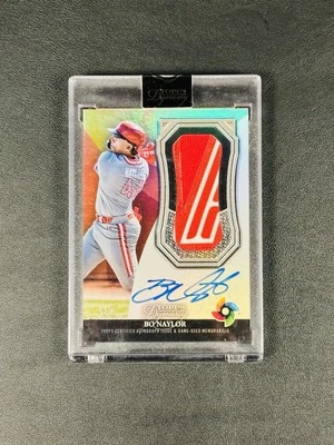 2023 Topps Dynasty BO NAYLOR /5 Silver World Baseball Classic Jersey Auto Canada - Image 1 of 2