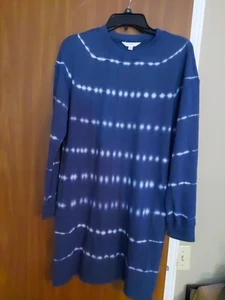 Womens Tie Dye Sweatshirt Dress Time And Tru Size S Blue NWT - Picture 1 of 3