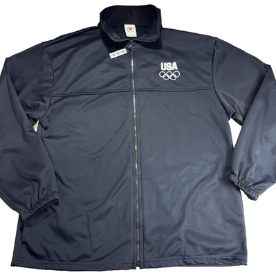 Chaqueta negra ligera del Comité Olímpico con bolsillos talla XL logotipo de EE. UU. Foto 1 de 4