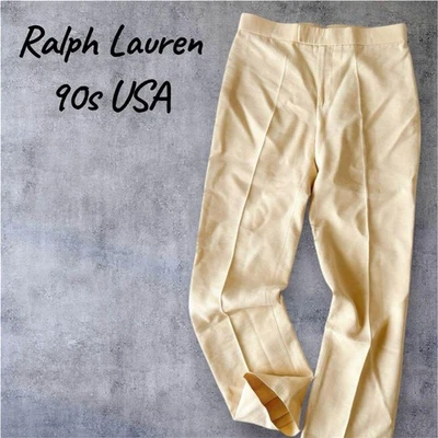 Ralph Lauren 90S Estados Unidos Mezcla de Lino Prensa Central Pantalones De Colección Hombres Edición Limitada Foto 1 de 4