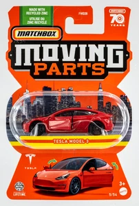 2023 Matchbox Moving Parts #5 Tesla Model 3 RED MULTI-COAT | FSC - Picture 1 of 1