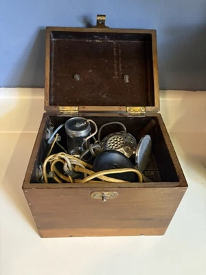 Antique Universal Microphone 1930’s BB Model Wooden Mount W/microphone/ear Piece - Image 1 of 4