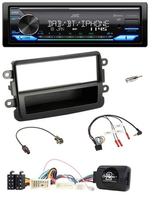 JVC Bluetooth DAB USB Lenkrad Autoradio für Dacia ab 2012 schwarz - Bild 1 von 4
