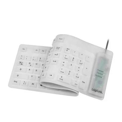 LogiLink flexible waterproof USB keyboard (German QWETZ keyboard layout) White - Image 1 of 4