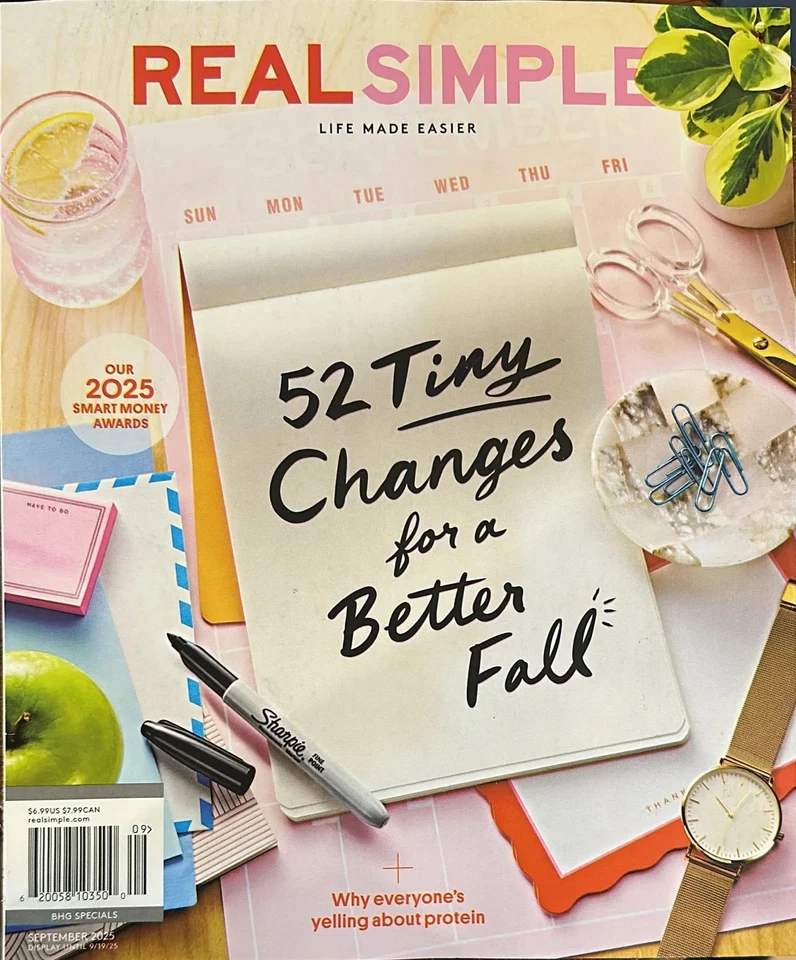 REAL SIMPLE MAGAZINE SEPTEMBER 2025 FREE SHIPPING - Image 1 of 1