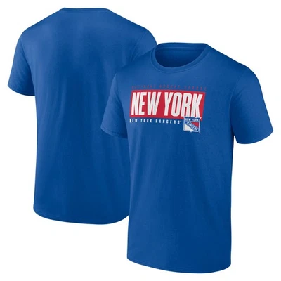 Men's Fanatics Blue New York Rangers Blocked Out T-Shirt - Image 1 of 3