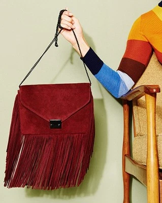 New £360 LOEFFLER RANDALL FRINGE LOCK SUEDE CROSSBODY CLUTCH BAG Handbag Bnwt - Image 1 of 4