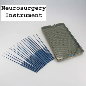 Neurosurgery Instrument Set Micro Dissector Hook Curette with Sterilizing Case - Picture 1 of 5