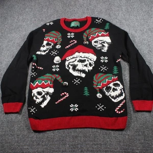 Ugly Christmas Sweater Totenkopf Santa Strickpullover Herren XL Ho Ho No - Bild 1 von 6
