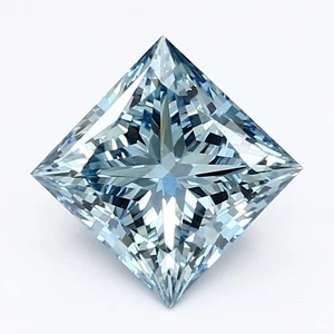 Princess 1.40 Carat Fancy Vivid Blue VS1 CVD Loose Lab Grown Diamond - Picture 1 of 3