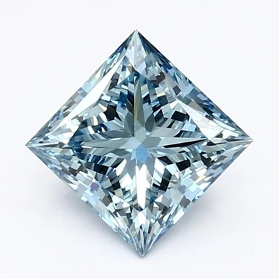 Princess 1.40 Carat Fancy Vivid Blue VS1 CVD Loose Lab Grown Diamond - Image 1 of 3