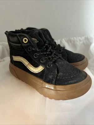 Vans Niño Pequeño Sk8-Hi Cremallera MTE-1 Negro y Dorado Niño Pequeño Talla 6 Cremallera Trasera Foto 1 de 4