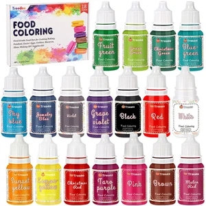 Lebensmittelfarbe Flüssigkeit Set, 18 Farben x 10 ml Lebensmittelqualität Lebensmittelfarbe Essbar Lebendig Liq - Bild 1 von 12