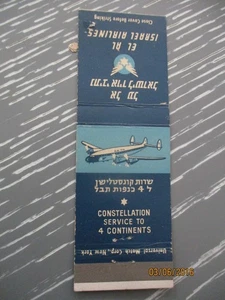 El Al Israel Airlines : Constellation service, an old matchbook, 50's. - Picture 1 of 2