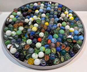 Lote de trabajo 225 vintage de mármol de vidrio 1,15 kg moteado remolino transparente multicolor - Imagen 1 de 16