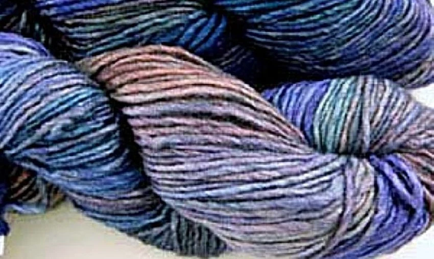 ATARDECER Blue+Teal+Wine  150yd Skein Malabrigo SILKY MERINO Wool+Silk DK YARN - Image 1 of 1