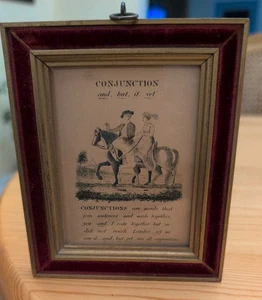Impresión artística gramatical inglesa victoriana enmarcada de colección, CONJUNCIÓN - Imagen 1 de 6