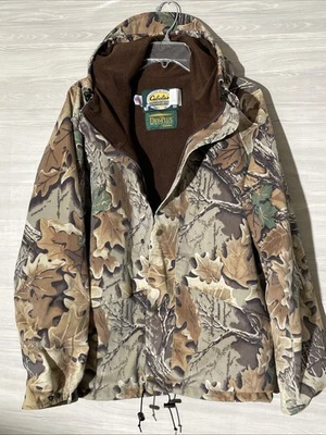 Cabelas Dry Plus Camo Hooded Lined Jacket Made In USA Deer Hunting Vintage 90s - Image 1 of 4