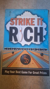 Letrero de vinilo Bowling Strike it Rich 35 por 24 pulgadas - Imagen 1 de 3