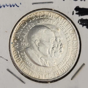 1952 Booker T. Washington & George Carver Half Dollar | US Commemorative Silver - Picture 1 of 2