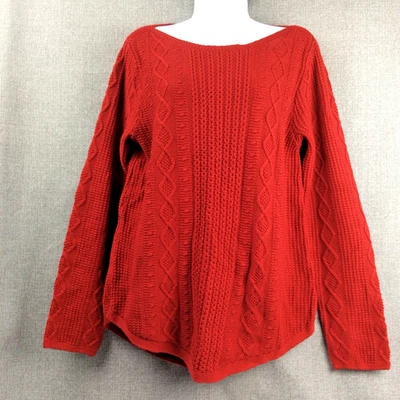 Suéter Pullover Jeanne Pierre Mujer Rojo Pescador Manga Larga Tejido Talla M Nuevo con Etiquetas Foto 1 de 4