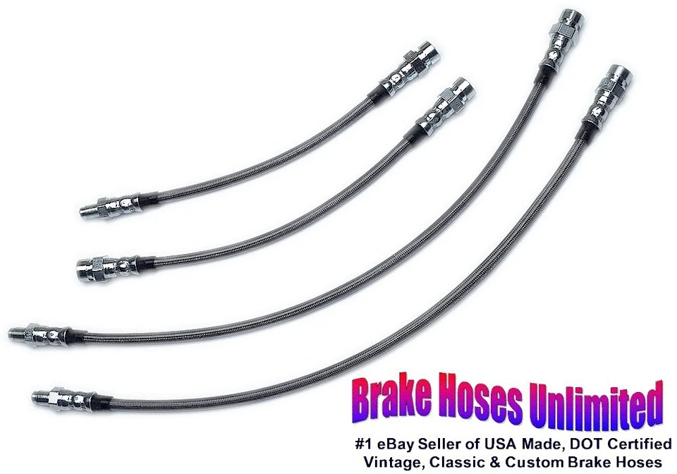 STAINLESS BRAKE HOSE SET Volkswagen Super Beetle, Autostick 1971 1972 1973 - Image 1 of 1